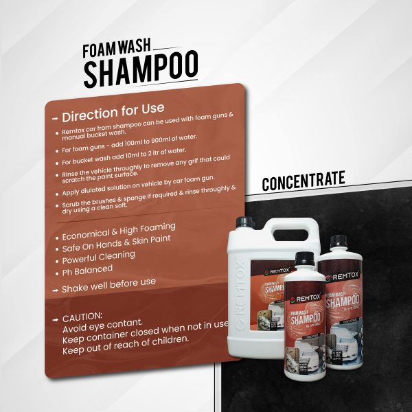 Remtox Foam Wash Shampoo | Impeccable Car Care Made Easy - 500ml