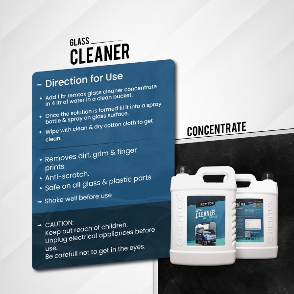 Remtox Glass Cleaner | Achieve Crystal-Clear Visibility on Every Drive - 5L
