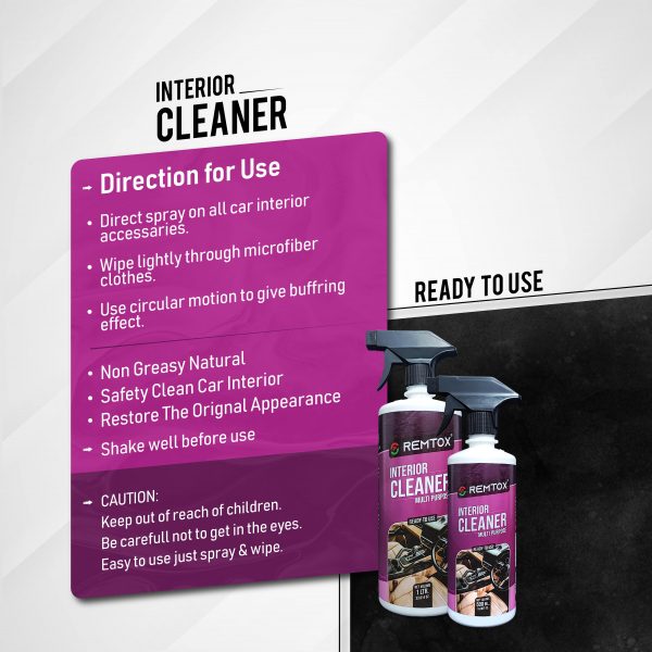 Remtox Interior Cleaner | Rejuvenate Your Car's Interior with Brilliance - 500ml