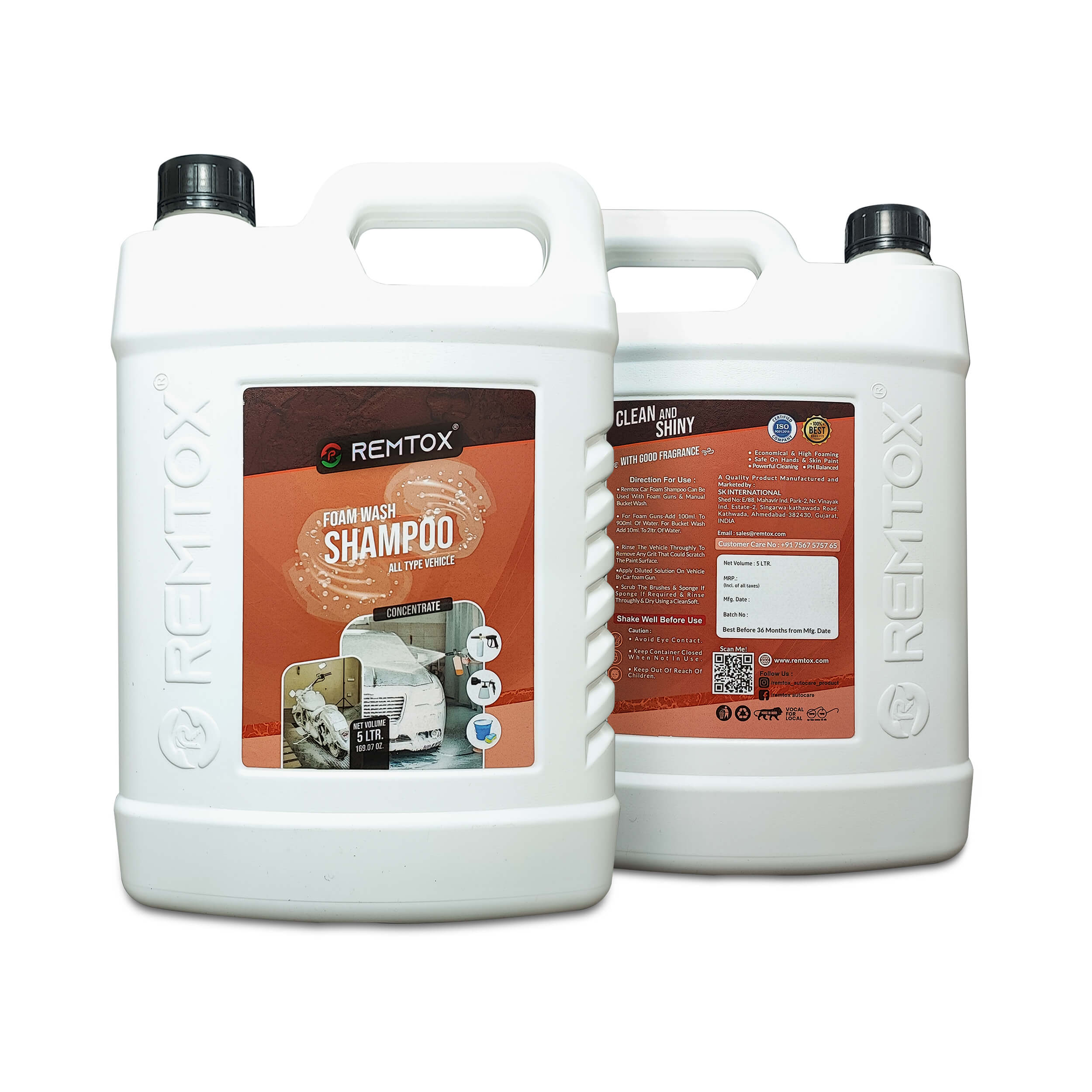 Remtox Foam Wash Shampoo | Impeccable Car Care Made Easy - 5L